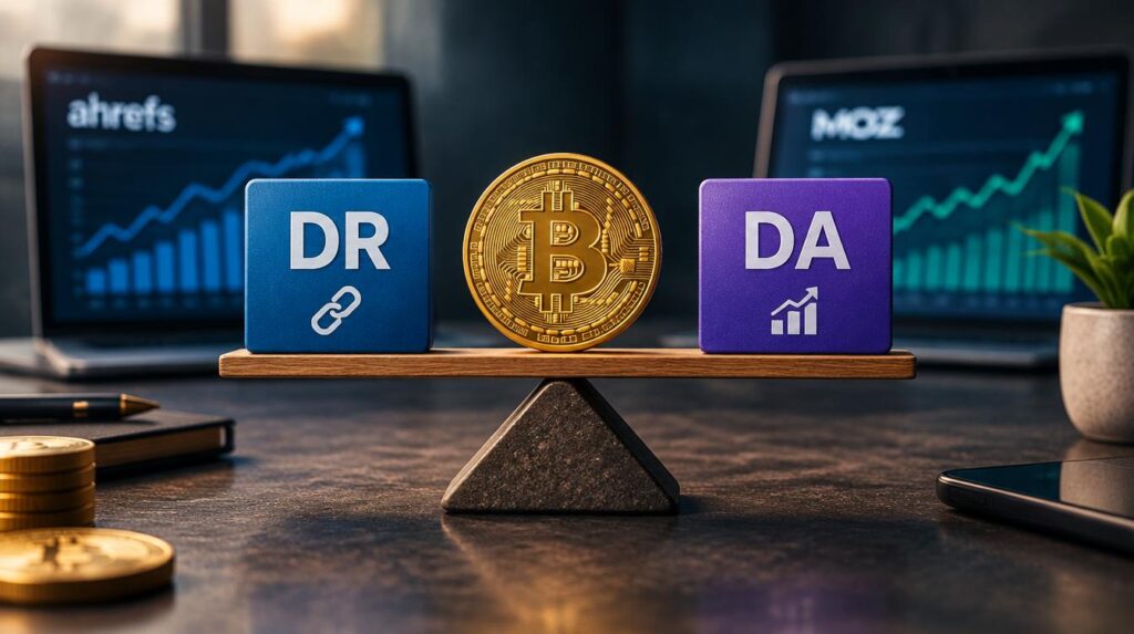 crypto website SEO DR vs DA